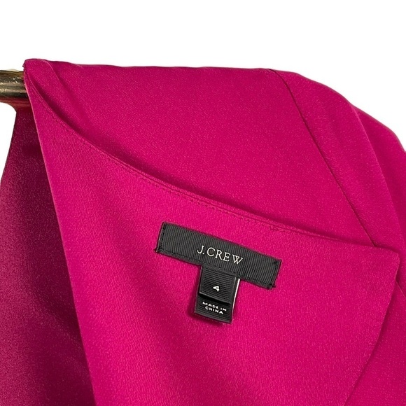 J. CREW DRAPEY WRAP BACK DEEP BERRY PINK WIDE LEG CROPPED SHORT SLEEVE JUMPSUIT - Picture 11 of 13